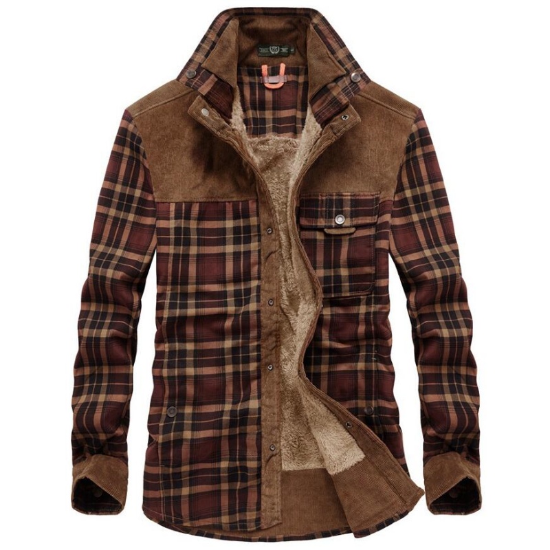 Men's Jackets Winter Windproof – обзор и цена Flannel Shirt Lined