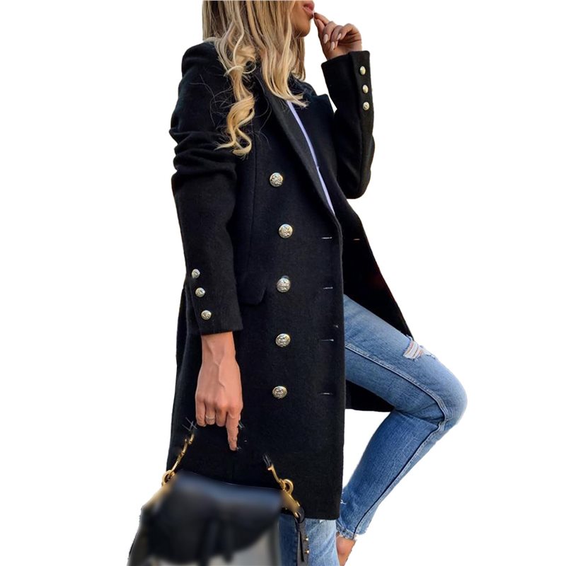 A24F-Women Fall Winter Wool Co – обзор и цена Wool Coat Peacoat