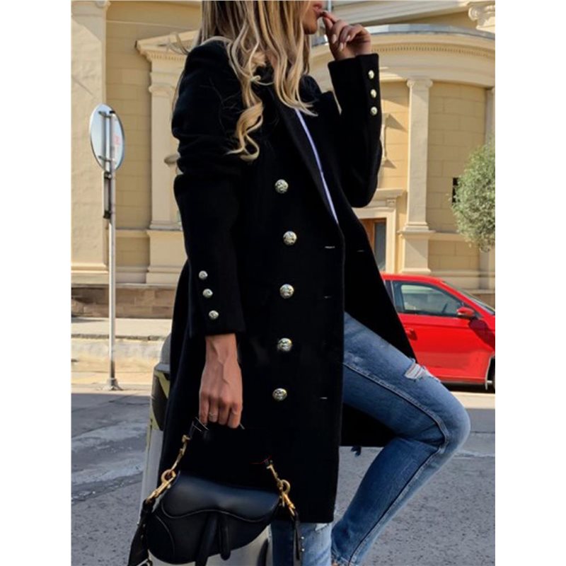 A24F-Women Fall Winter Wool Co – обзор и цена Wool Coat Peacoat