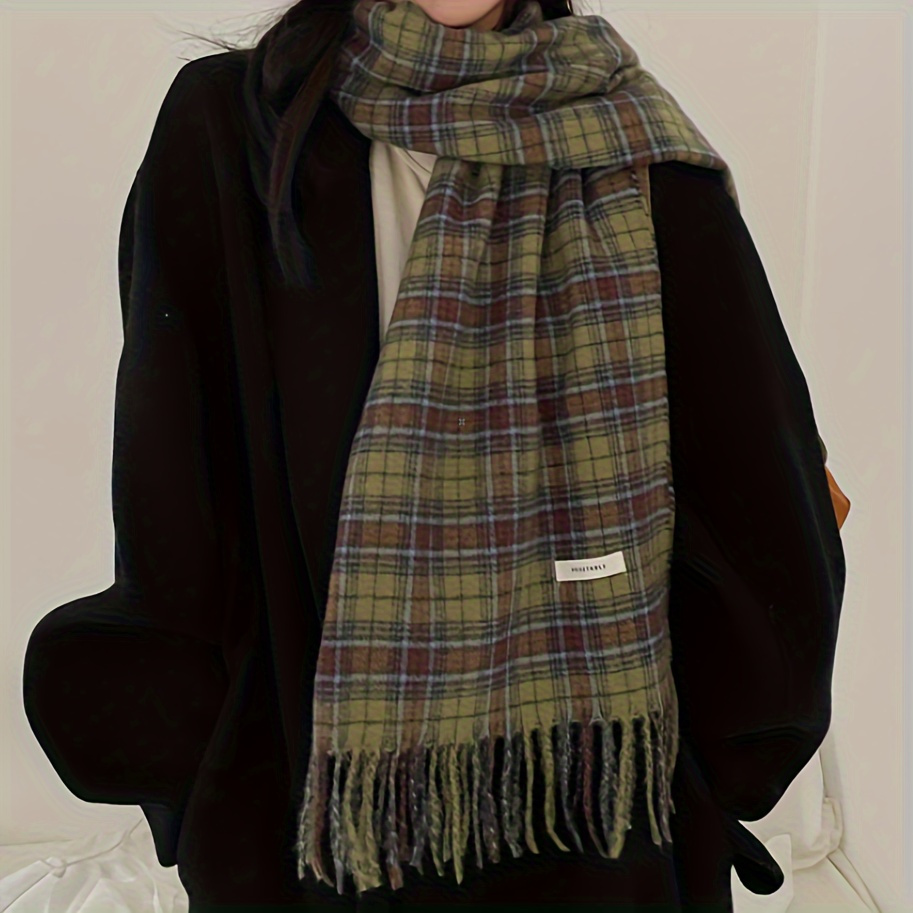 Vintage Green Plaid Tassel Sca – обзор и цена Cashmere Pashmina Wrap