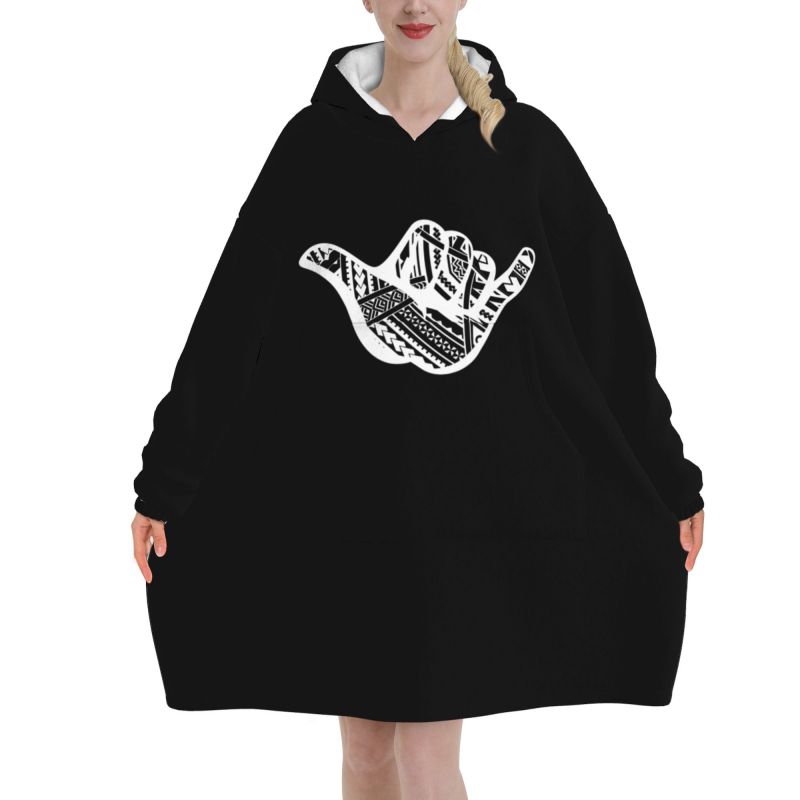 Polynesian Tattoo Shaka Tribal – обзор и цена Sherpa Hoodie Fleece