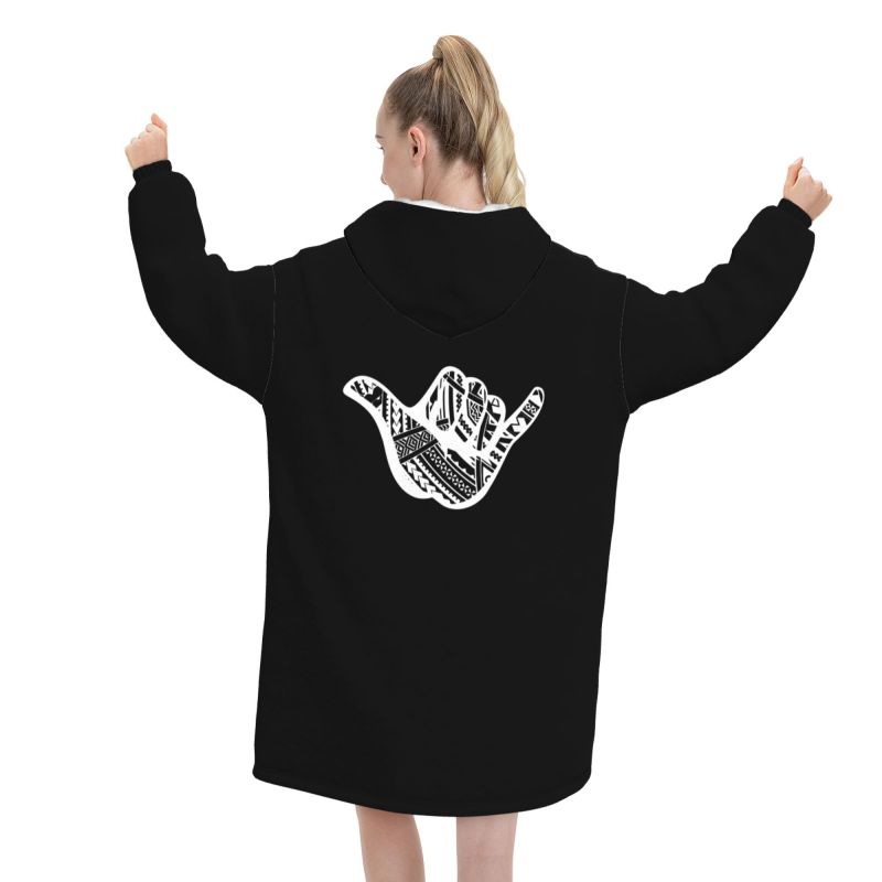 Polynesian Tattoo Shaka Tribal – обзор и цена Sherpa Hoodie Fleece