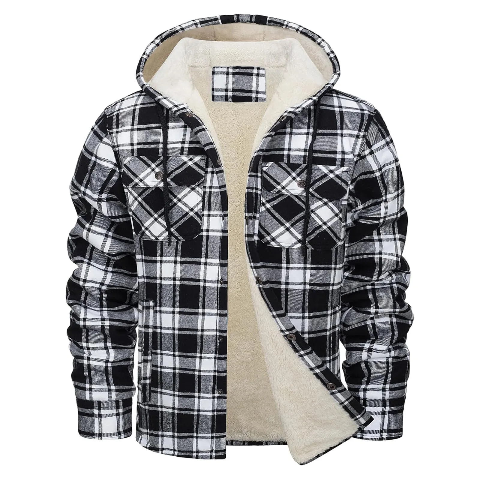 Thick Warm Flannel Hooded Jack – обзор и цена Flannel Shirt Lined