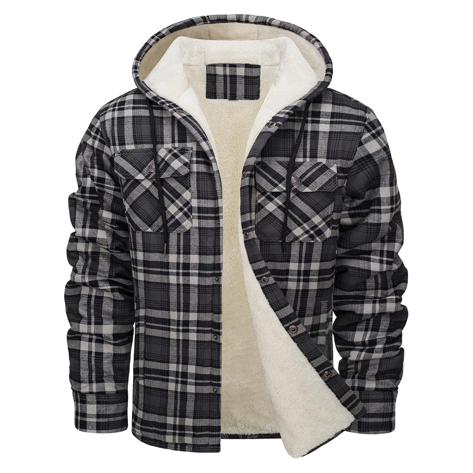 Thick Warm Flannel Hooded Jack – обзор и цена Flannel Shirt Lined