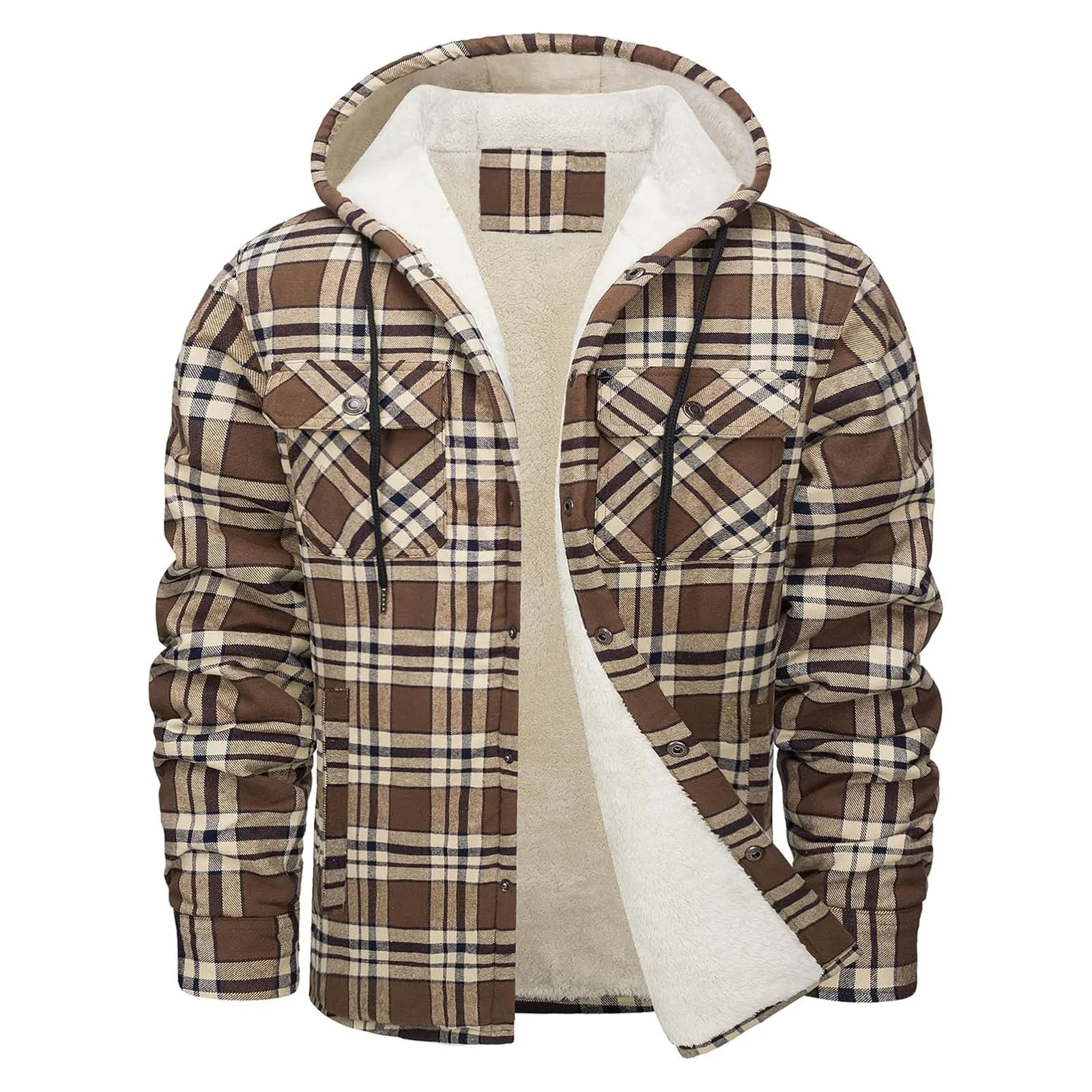 Thick Warm Flannel Hooded Jack – обзор и цена Flannel Shirt Lined