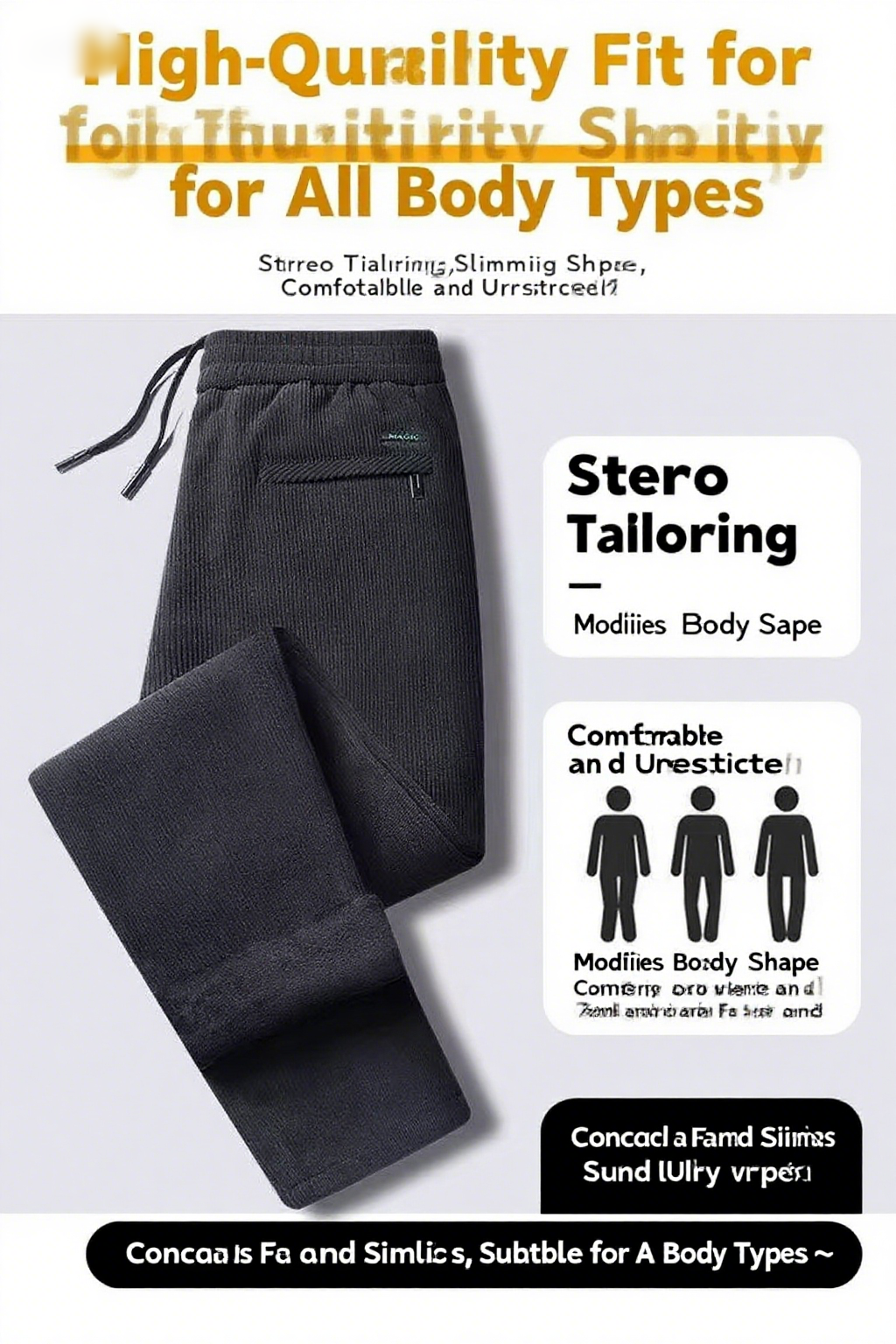 Black gray men's corduroy and  – обзор и цена Corduroy Pant Warm