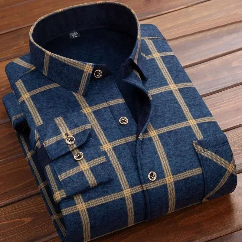 2025 Men's Winter Warm Long Sl – обзор и цена Flannel Shirt Lined