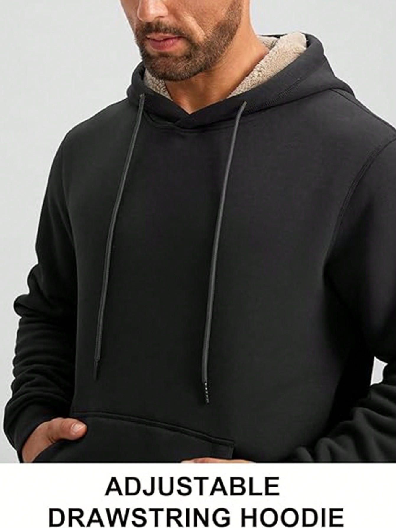 Men's Black Sherpa-Lined Hoodi – обзор и цена Sherpa Hoodie Fleece