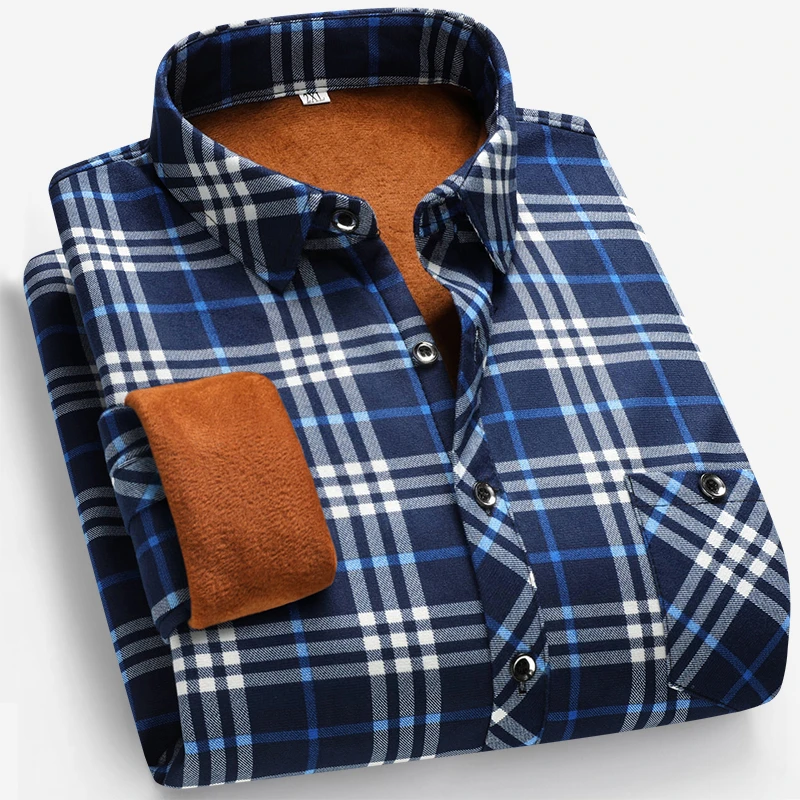 Autumn and Winter Men's Fleece – обзор и цена Flannel Shirt Lined
