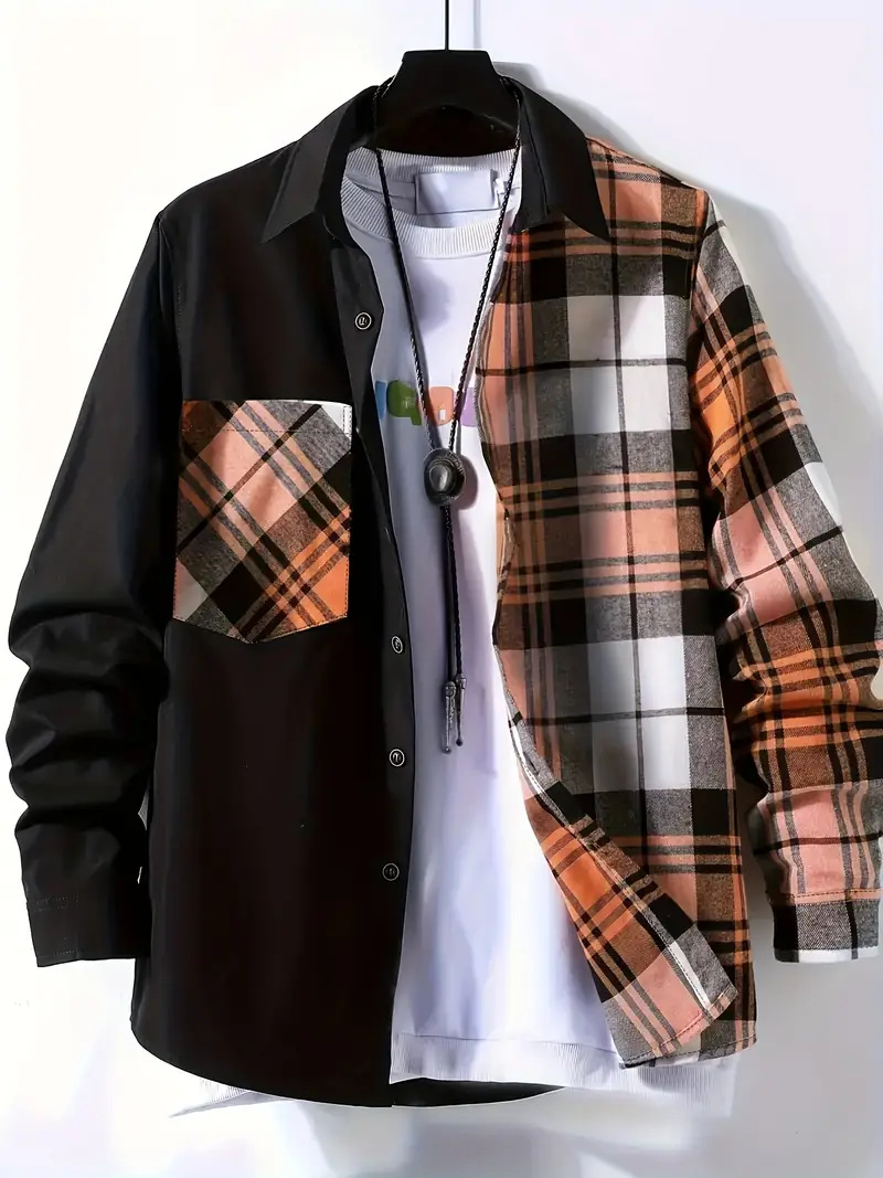 Spring and Autumn Men's Casual – обзор и цена Flannel Shirt Lined