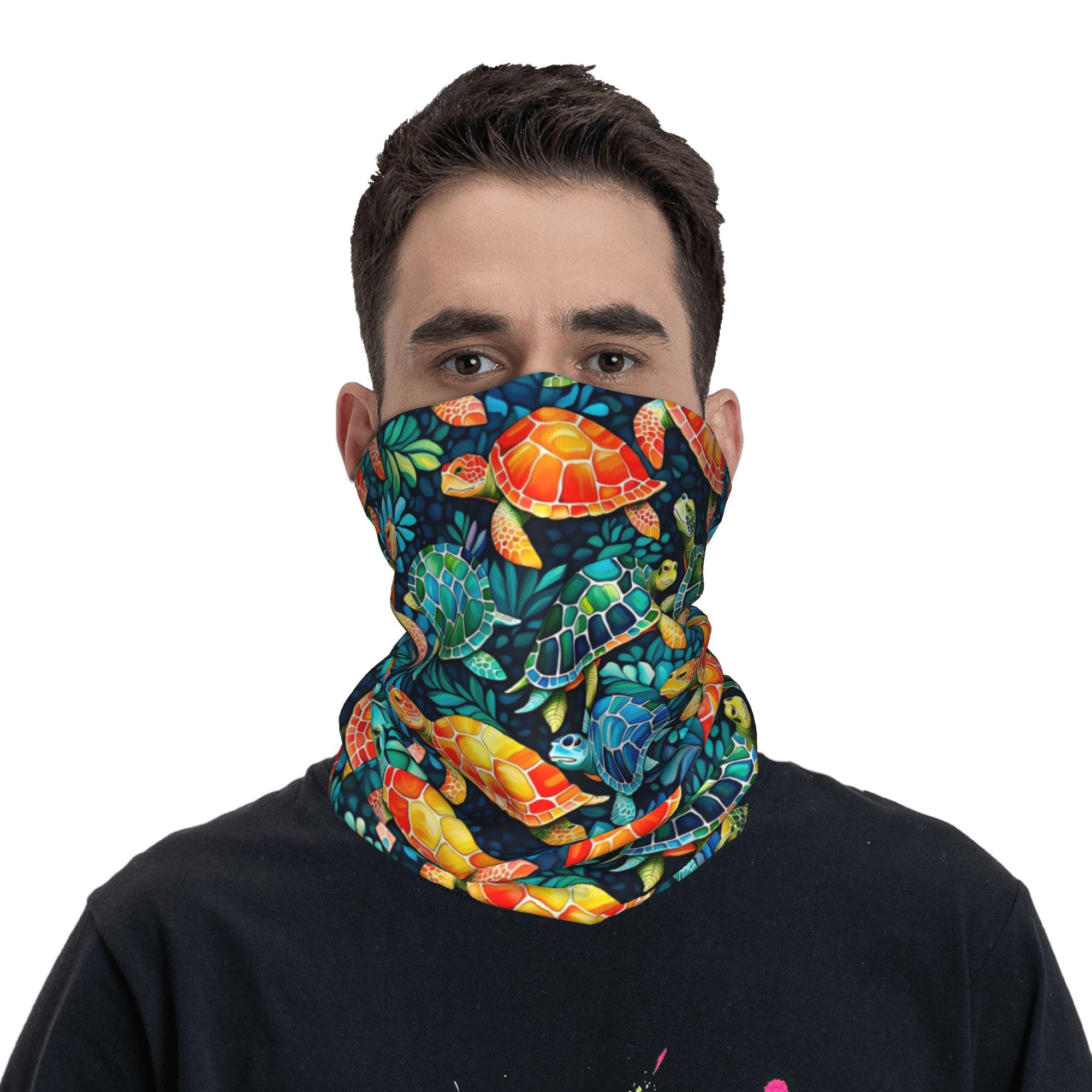 Custom Funny Colorful Sea Turt – обзор и цена Neck Gaiter Fleece