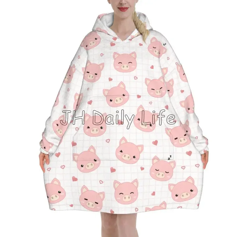 Cartoon Pigs Wearable Flannel  – обзор и цена Sherpa Hoodie Fleece