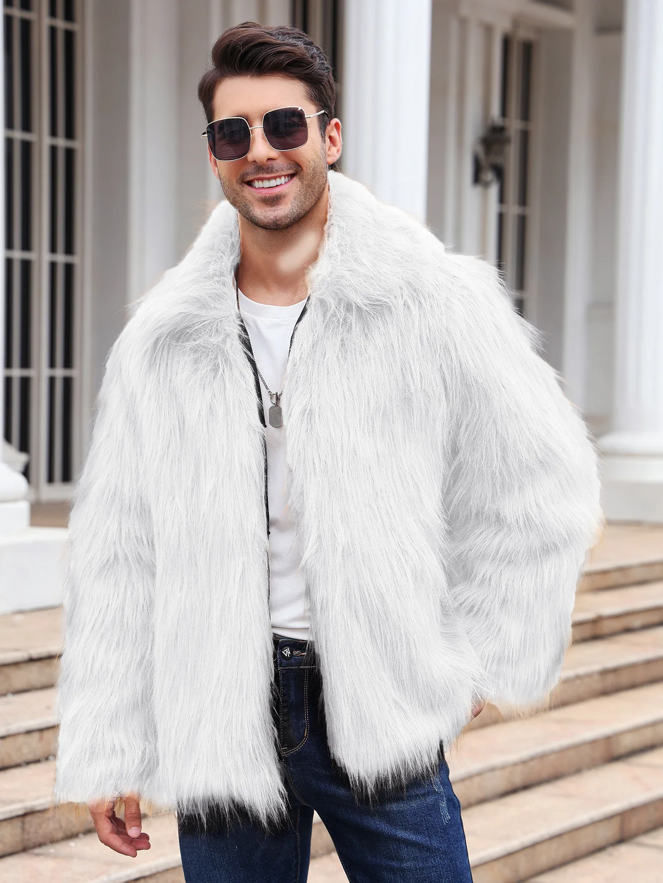 Men Faux Fox Fur Jacket Coat W – обзор и цена Down Jacket Packable